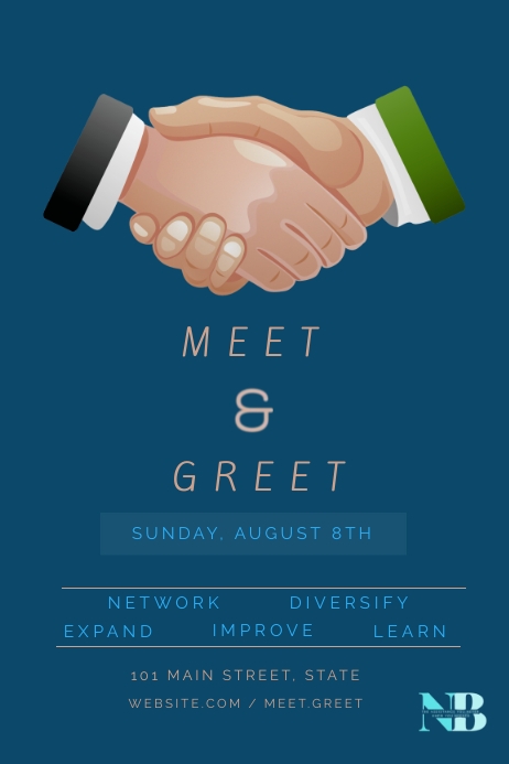 Meet and greet business flyer Template | PosterMyWall