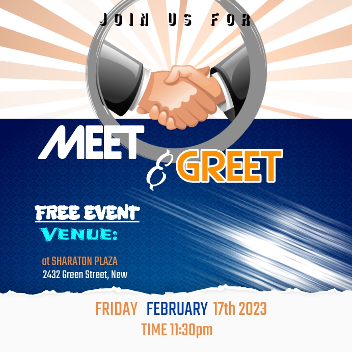 Plantilla de Meet and greet | PosterMyWall