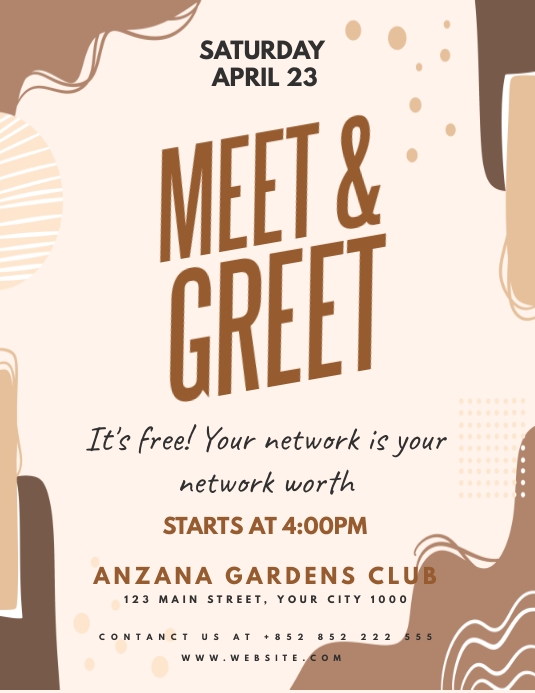 MEET AND GREET Template PosterMyWall