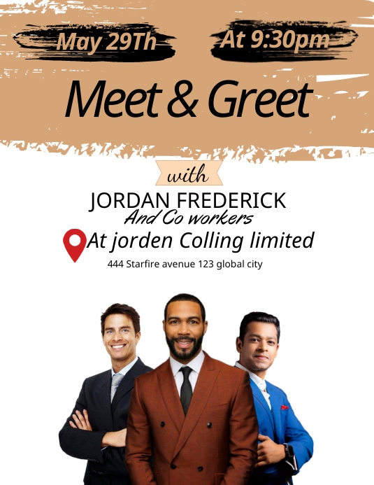 Meet and greet Flyer (format US Letter) template