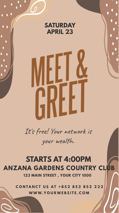 MEET AND GREET Template | PosterMyWall