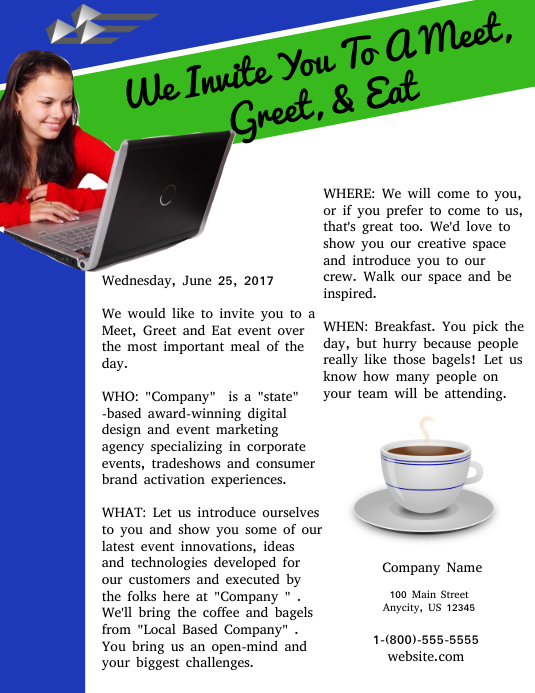 Meet And Greet Flyers Templates Professional Design Template