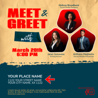 Orange Meet and Greet Event Instagram Post Template