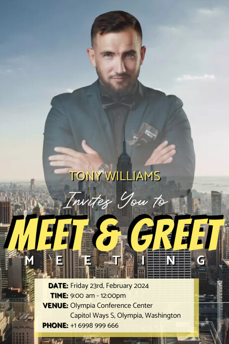 Meet and greet meeting poster flyer design Template | PosterMyWall