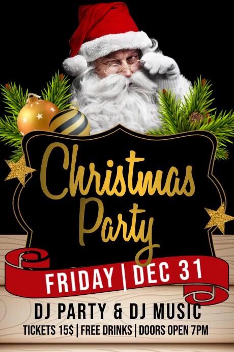 meet and greet santa, christmas party Poster template