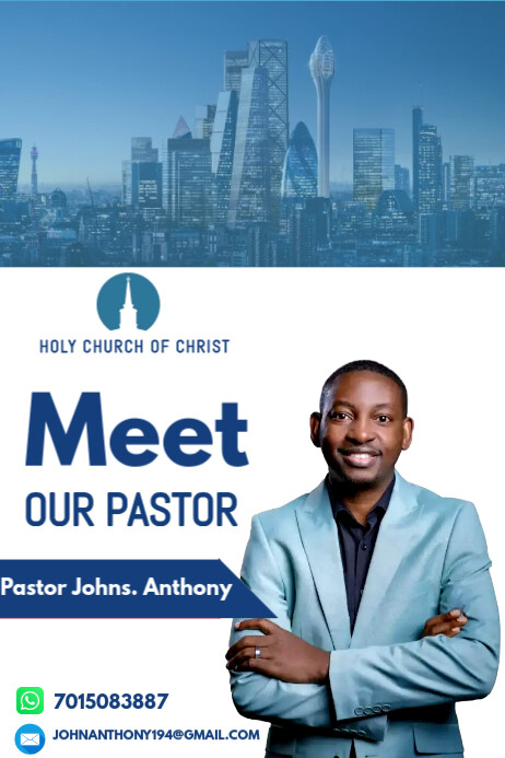 meet our pastor template flyer | PosterMyWall