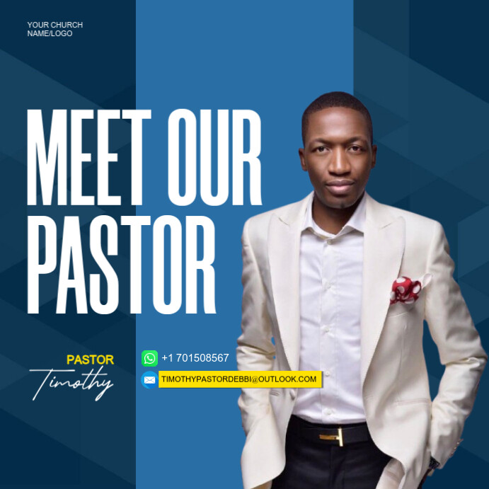 Copy of meet our pastor template flyer | PosterMyWall
