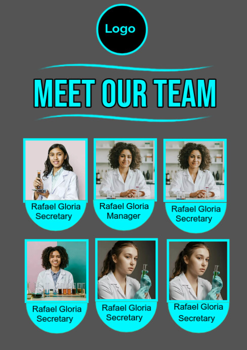 Copy of Meet our team business design flyer template | PosterMyWall