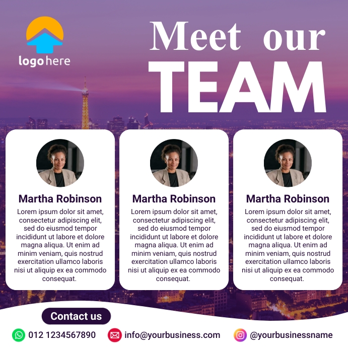 meet our team flyer Template | PosterMyWall