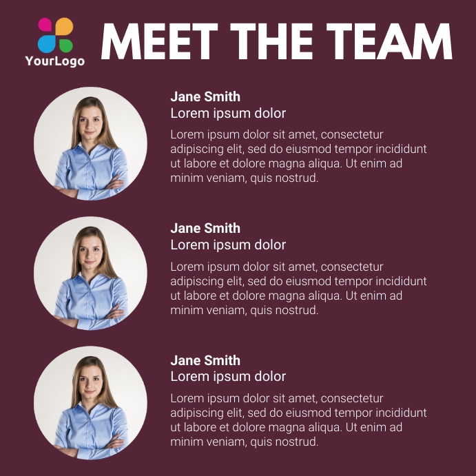 Meet our team template PosterMyWall