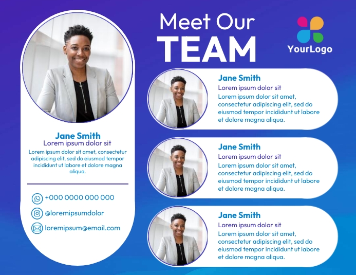 Meet our team template PosterMyWall