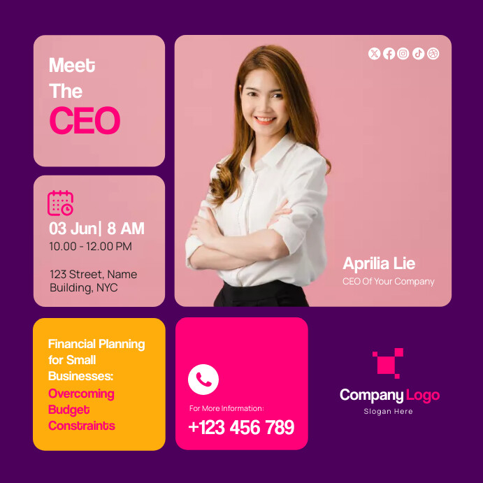 Copy of Meet The CEO Business Event Instagram Post | PosterMyWall
