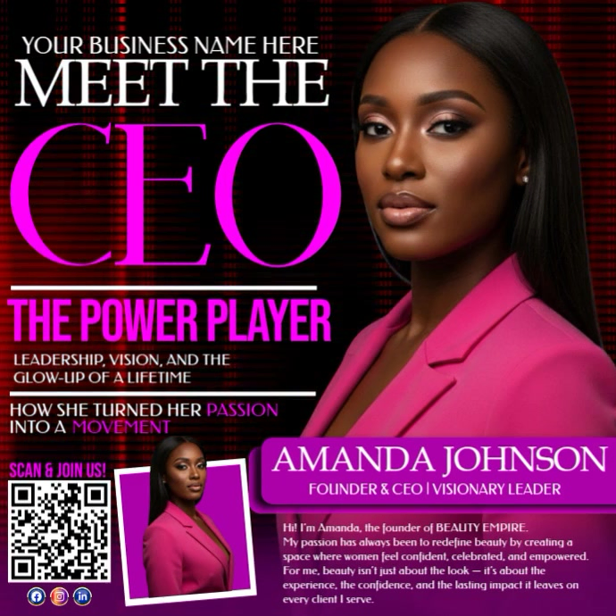 Meet The Ceo The Power Player Magazine Cover Template | PosterMyWall
