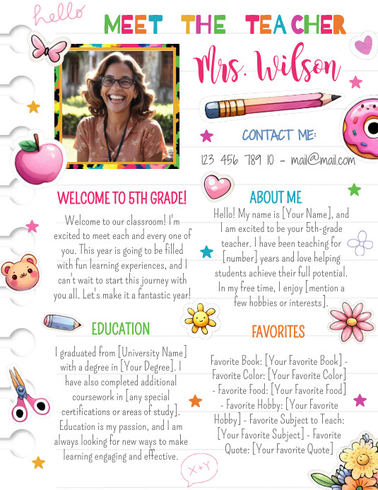 Copy of Meet The Teacher Template | PosterMyWall