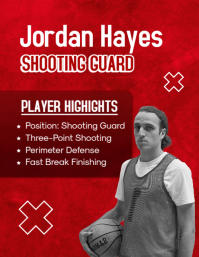 Red Basketball Team Introduction Løbeseddel Template - Page 3