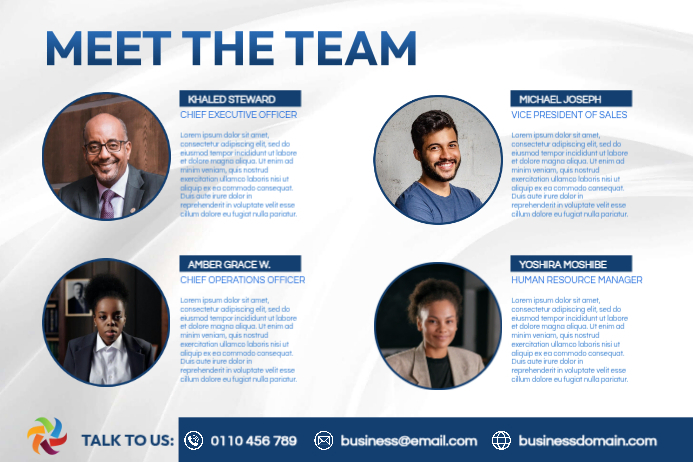 White Team Introduction Posters Template | PosterMyWall