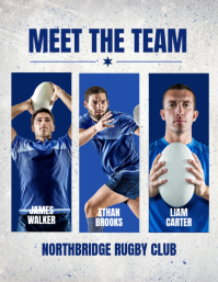 Wit Rugby Team Introduction Løbeseddel Template - Page 1