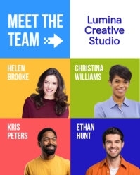 白色 Team Introduction Instagram Portrait Template - Page 1