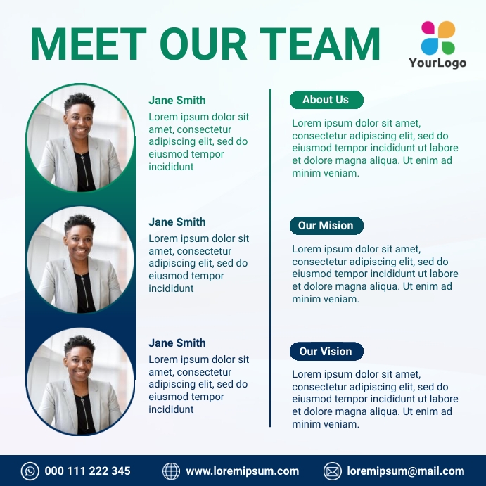 Plantilla de meet the team template | PosterMyWall