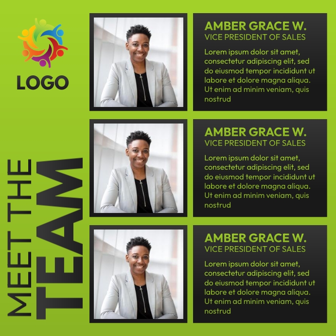 Plantilla de meet the team template | PosterMyWall