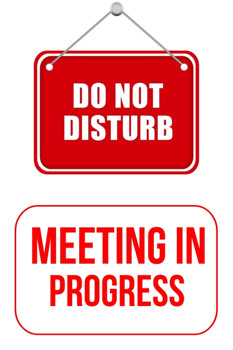 MEETING IN PROGRESS Template | PosterMyWall