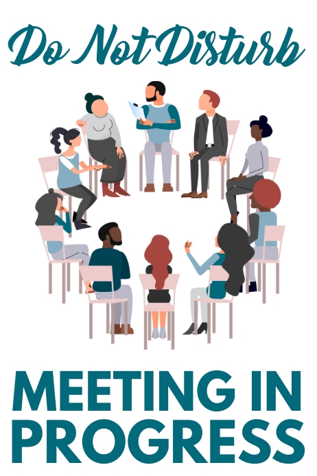 Meeting In Progress Poster Template | PosterMyWall