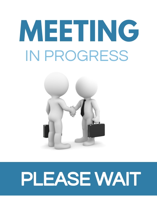 Meeting in Progress sign Flyer (US Letter) template