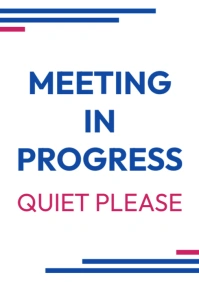 Meeting in progress template A4