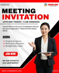 meeting invitation poster Instagram Portrait template