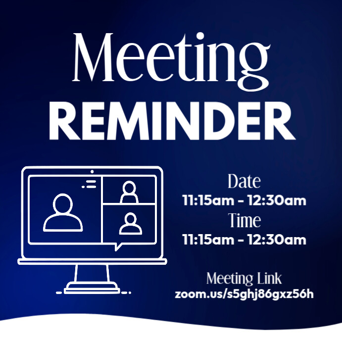Event Reminder Example Plantilla de Online Meeting Reminder | PosterMyWall