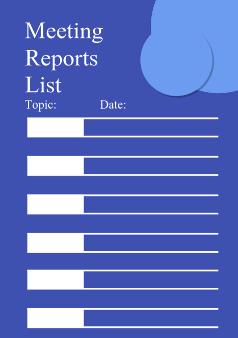 Meeting Report List Template A4