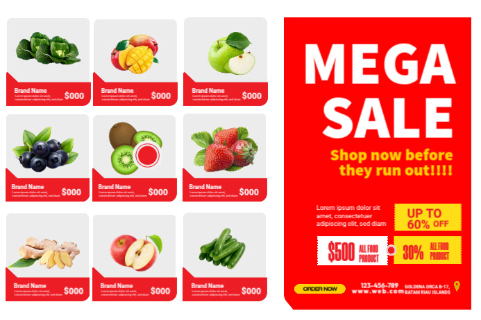 Mega Coupon Flyers Poster template