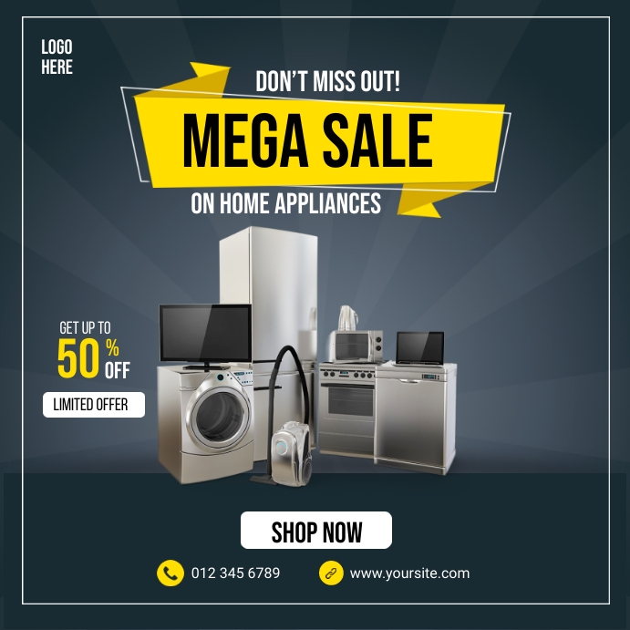 Mega Sale Appliances AD Template PosterMyWall