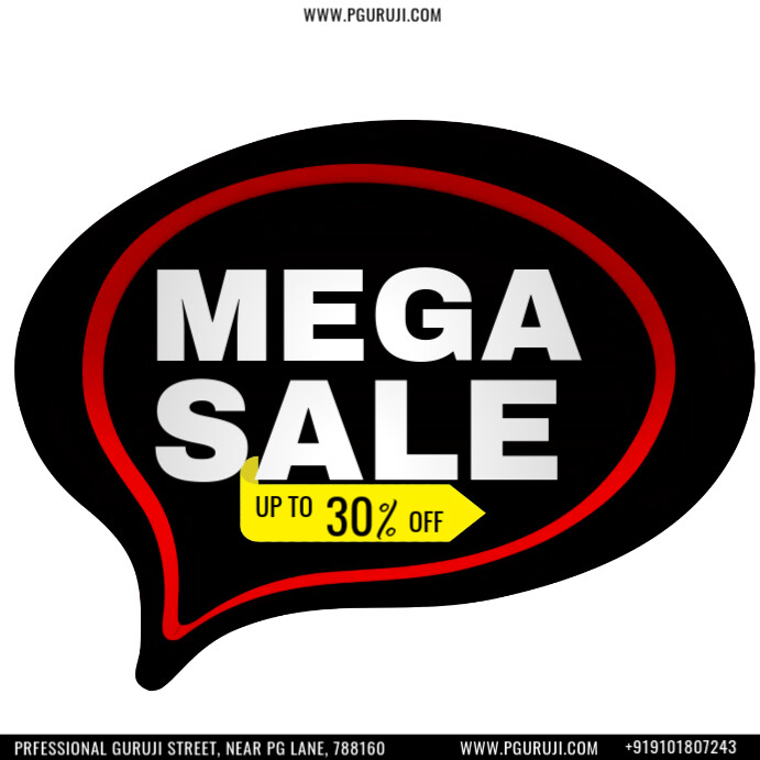 Mega Sale Banner Ad Wpis na Instagrama template
