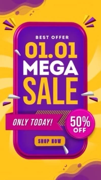 Mega Sale Instagram Story Banner Design template