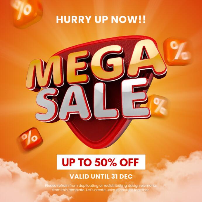 Mega Sale Promo template Publicação no Instagram