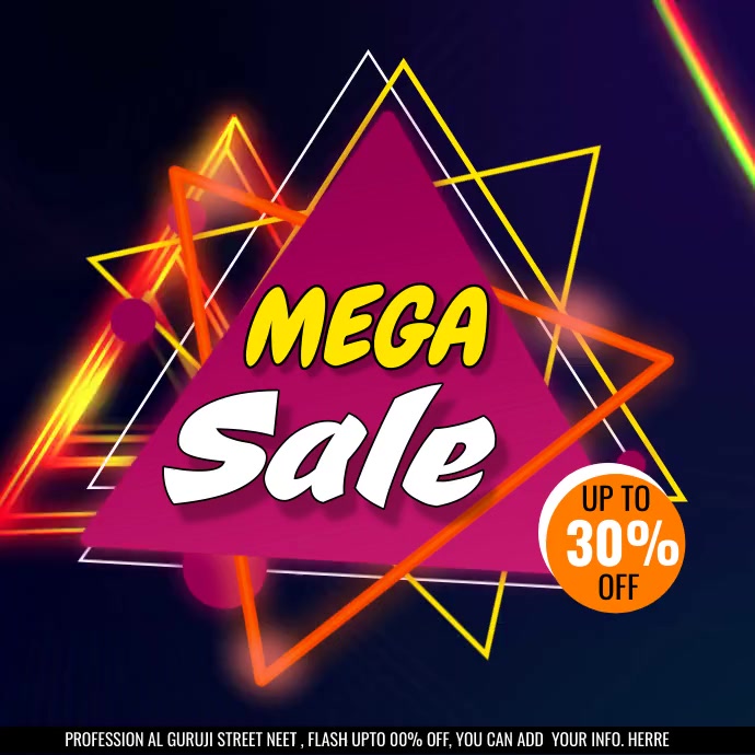 Triangular Mega Screen mega sale triangle Template | PosterMyWall