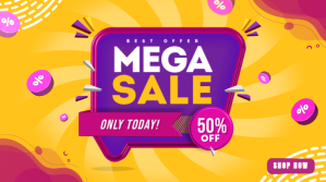 Mega Sale Twitter Post Design Twitter-opslag template