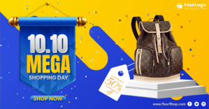 Mega Shopping Day Banner Image partagée Facebook template