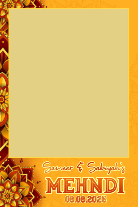 Mehndi Celebration 4x6 Photo Frame Template | PosterMyWall