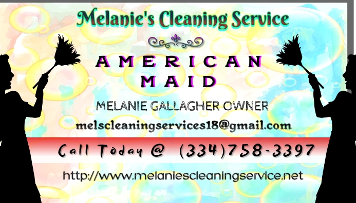 Melanie's Cleaning Services Wizytówka template