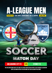melbourne city fc vs Sydney fc A6 template