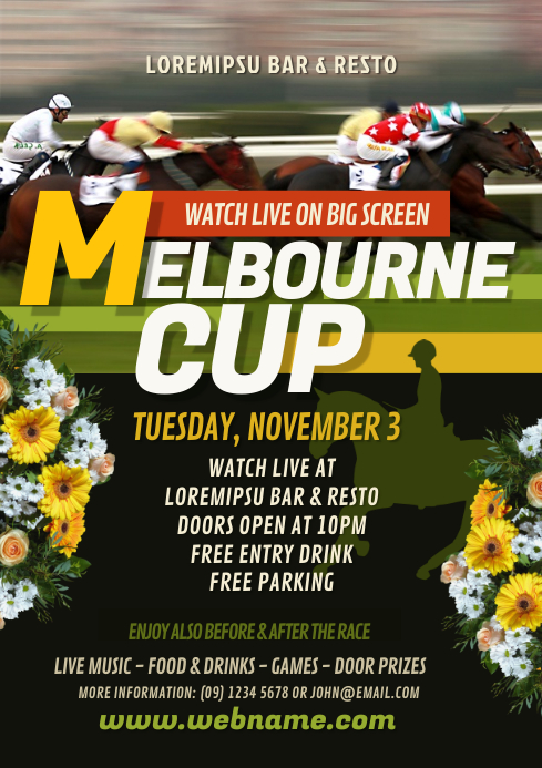 Melbourne Cup Flyer Template | PosterMyWall