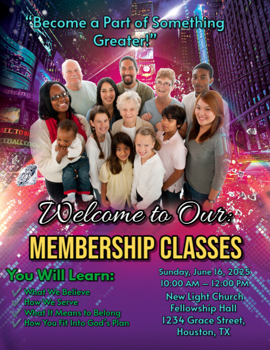 Membership Class Session Plantilla de Membership classes church flyer | PosterMyWall