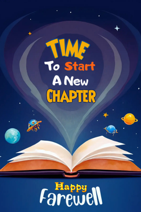 Memorable Farewell: Customizable Card Design Banner 4 x 6 fod template