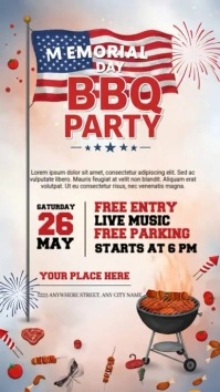 Memorial Day BBQ Party História do Instagram template