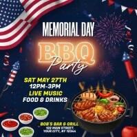 Memorial day bbq party Instagram Post template