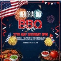 Memorial day bbq party Instagram Post template