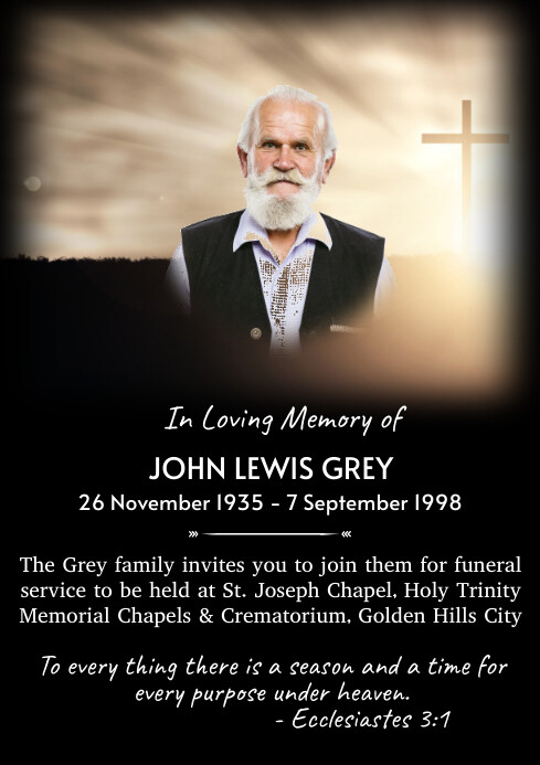 Memorial Announcement Template PosterMyWall Memorial Announcement Template PosterMyWall
