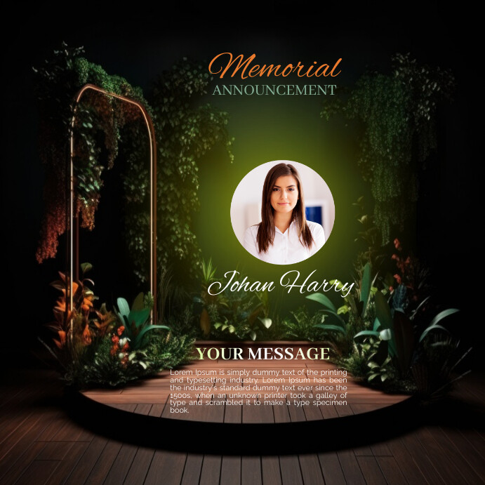 Memorial Announcement Template PosterMyWall